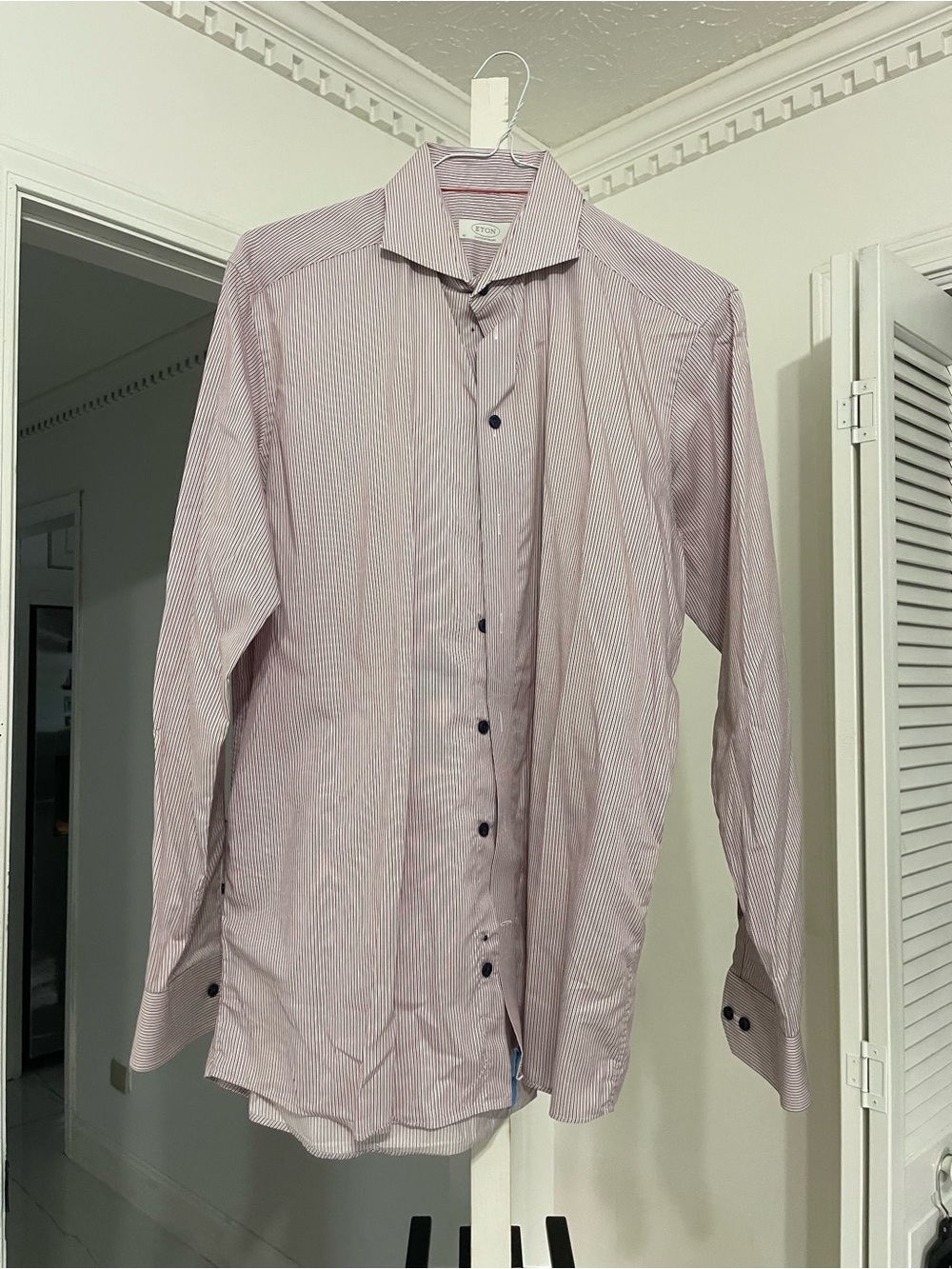 Eton Men's Striped Dress Shirt - Light Pink & White